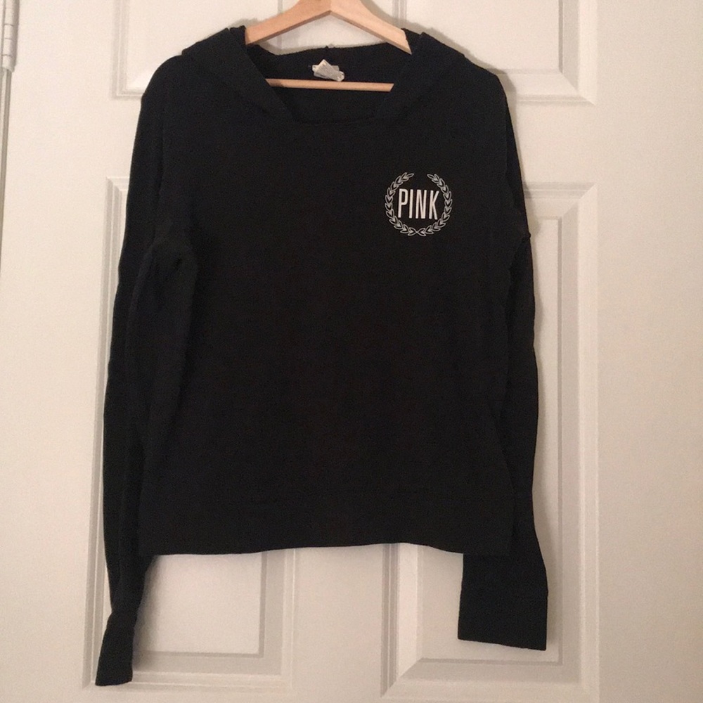 PINK wide neck pullover hoodie